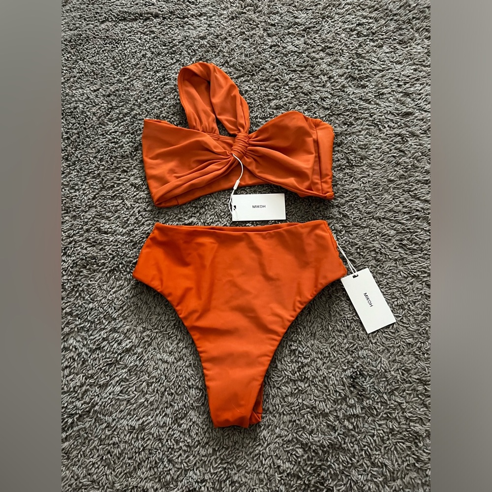 Mikoh Orange High-Waist Bikini Set